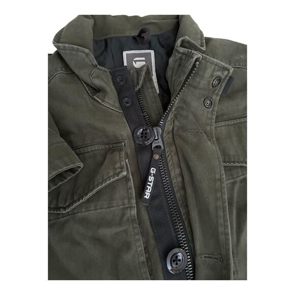 G-STAR Raw Falco Field Jacket Canvas Zip Up Military Style Men's Sz XXL Green - Picture 7 of 13